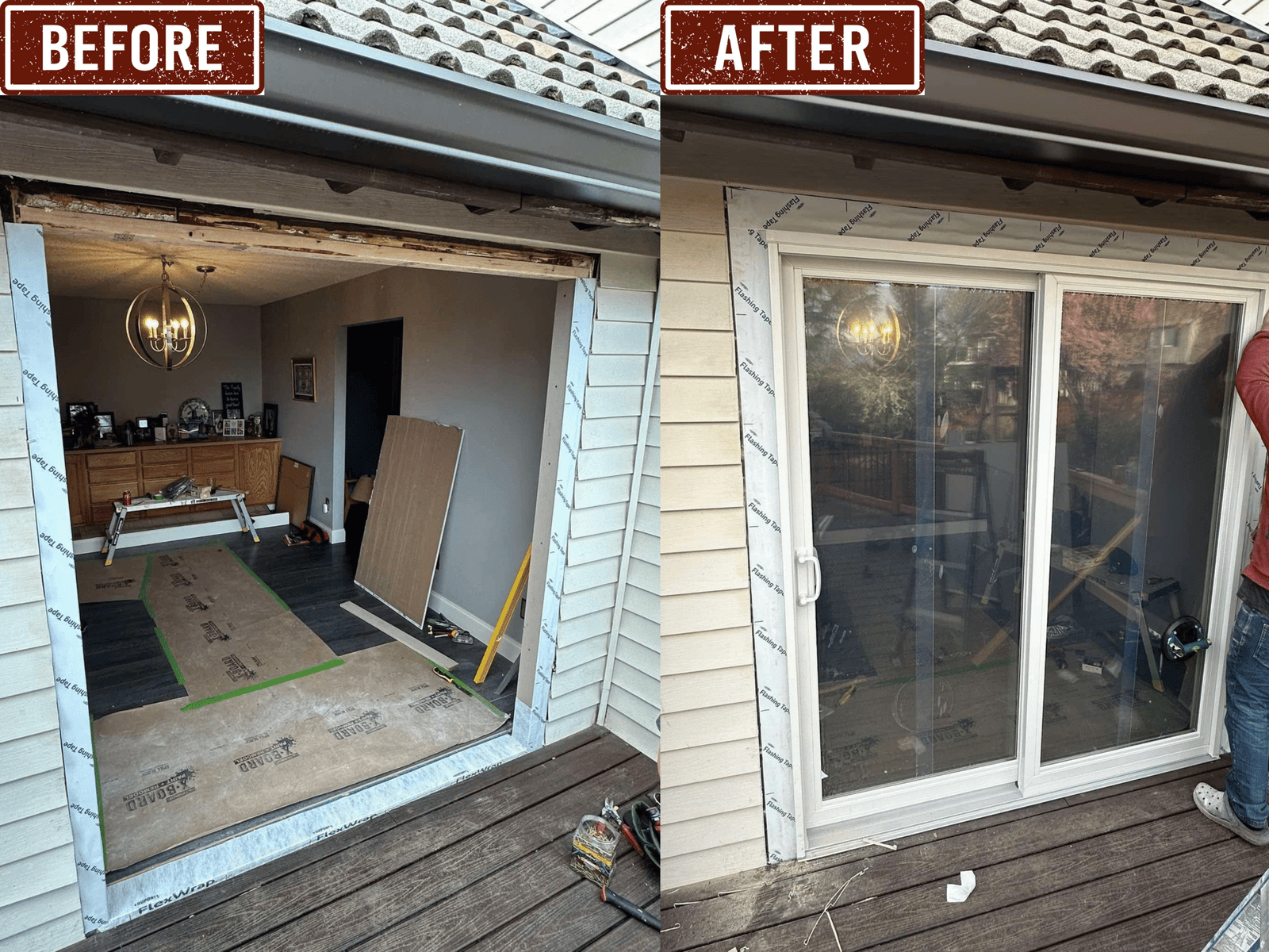 Before and After Door Installation