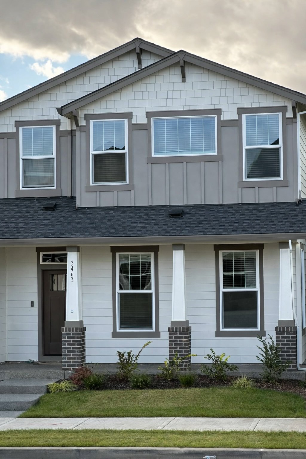 Exterior remodeling project with new siding and windows on a Washington home