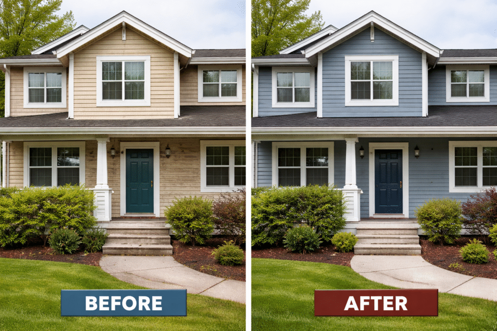 before and after exterior painting in vancouver washington